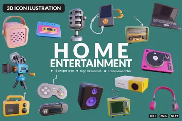 Home Entertainment 3D Icon Pack