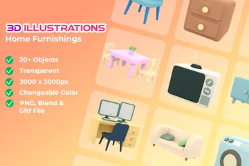 Home Furnishings 3D Icon Pack