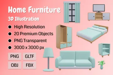 Home Furniture 3D Icon Pack