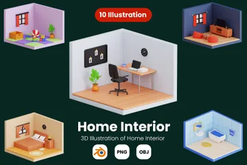 Home Interior 3D Illustration Pack