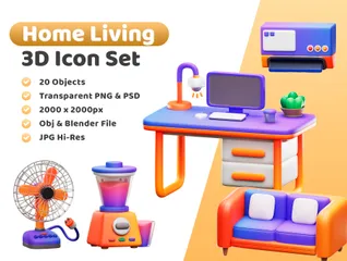 가정 생활 3D Icon 팩