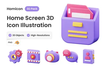 Home Screen 3D Illustration Pack
