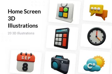 Home Screen 3D Illustration Pack