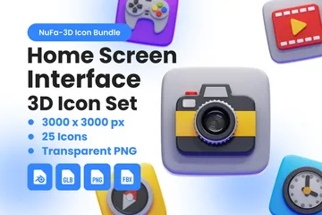 HOME SCREEN INTERFACE 3D Icon Pack