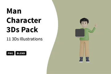 Personagem Homem Pacote de Illustration 3D