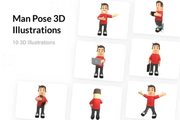 Postura de homem Pacote de Illustration 3D