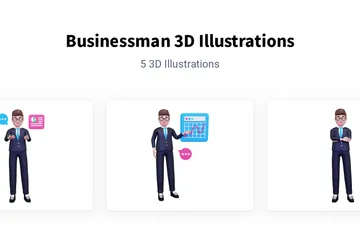 Homme d'affaire Pack 3D Illustration