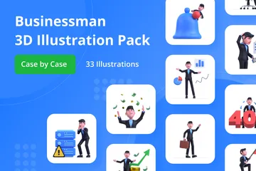Homme d'affaire Pack 3D Illustration