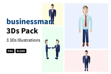 Homme d'affaire Pack 3D Illustration