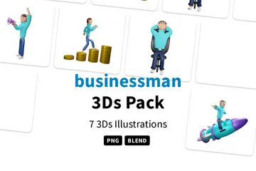 Homme d'affaire Pack 3D Illustration