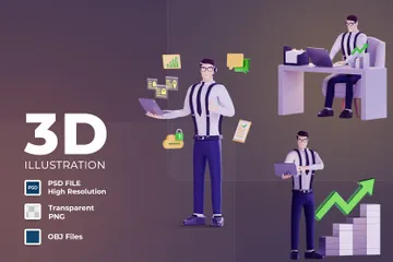 Homme d'affaire 3D Illustration Pack