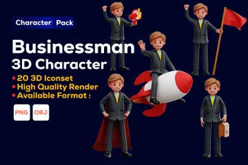 Homme d'affaire Pack 3D Illustration