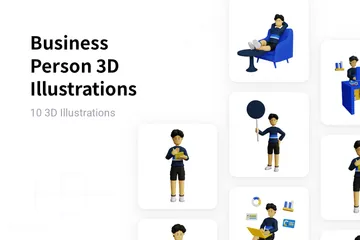 Homme d'affaires Pack 3D Illustration