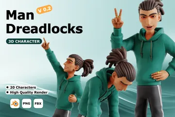 Dreadlocks pour hommes Pack 3D Illustration