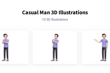 Homme décontracté Pack 3D Illustration
