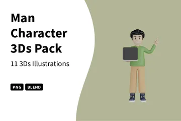 Caractère de l'homme Pack 3D Illustration