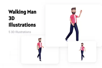 Homme qui marche Pack 3D Illustration