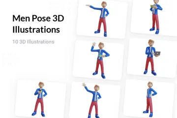 Les hommes posent Pack 3D Illustration