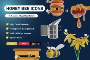 Honey Bee 3D Icon Pack