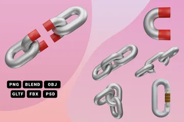 Hook And Magnet Chain 3D Icon Pack