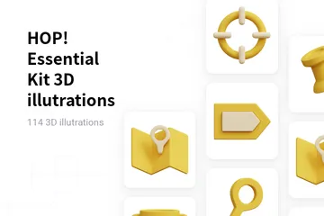 HOP! Grundausstattung 3D Illustration Pack