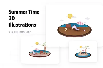 Horário de verão Pacote de Illustration 3D