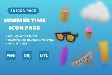 Horário de verão Pacote de Icon 3D