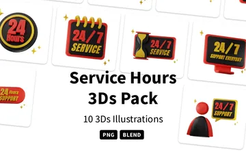 Horas de servicio Paquete de Icon 3D