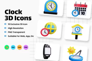 Horloge Pack 3D Icon