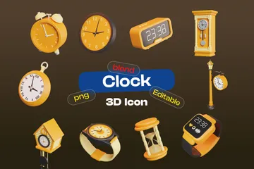 Horloge 3D Icon Pack