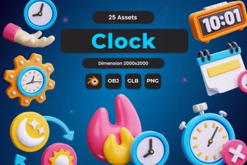 Horloge Pack 3D Icon