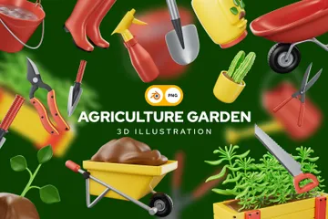 Horta agrícola Pacote de Icon 3D