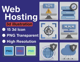 Hospedagem na Web Pacote de Icon 3D