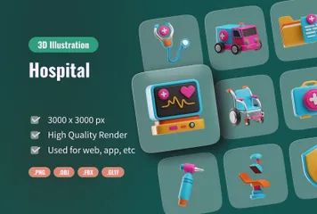 Hospital 3D Icon Pack