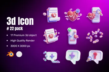 Hospital And Medicine 3D Icon Pack