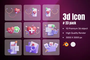 Hospital And Medicine 3D Icon Pack