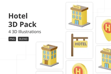 Hotel 3D Icon Pack