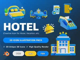 Hotel 3D Icon Pack