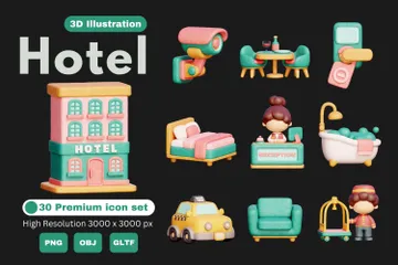 호텔 3D Icon 팩