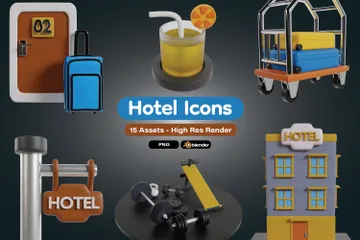 Hotel Element 3D Icon Pack