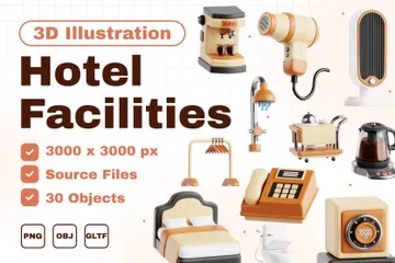Hotel Facilities 3D Icon Pack