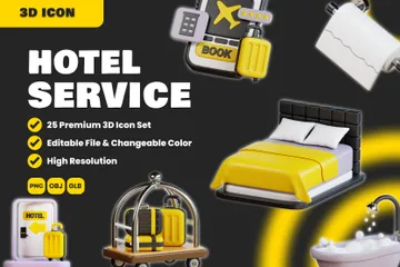 Hotel Service 3D Icon Pack