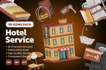 Hotel Service 3D Icon Pack