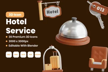Hotel Service 3D Icon Pack