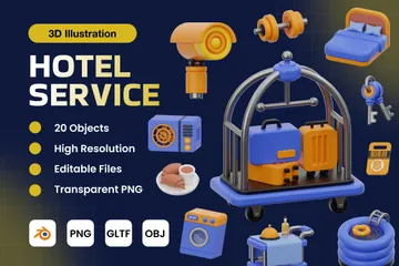 Hotel Service 3D Icon Pack