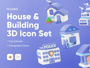 House & Building 3D Icon Pack