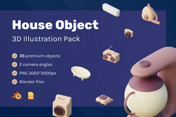 House Object 3D Illustration Pack