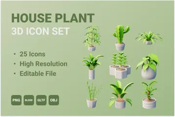 観葉植物 3D Iconパック