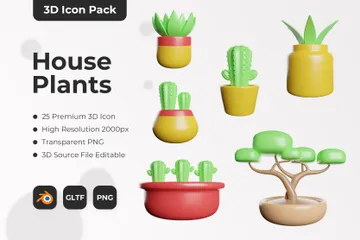 観葉植物 3D Iconパック