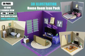 House Room 3D Icon Pack